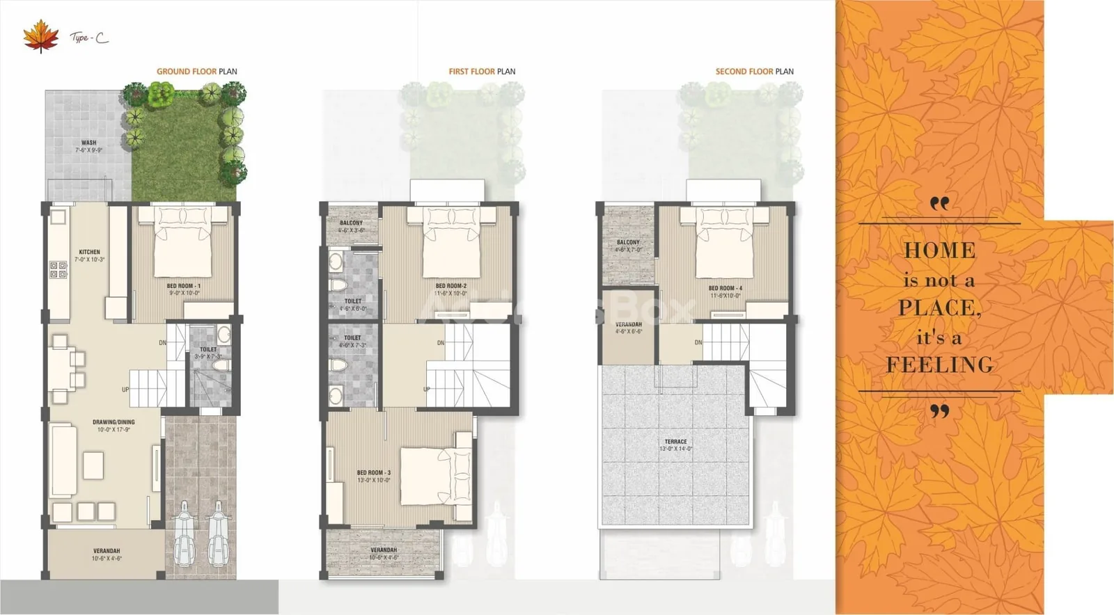 Maple Bunglows 2 Floor Plan