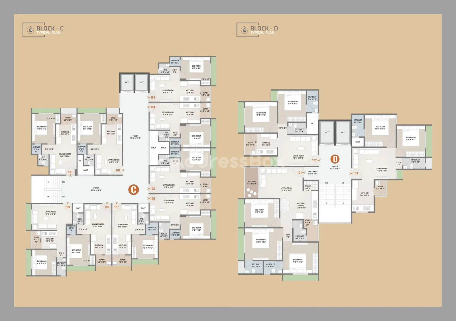 Ganesh Heights - 2 Floor Plan