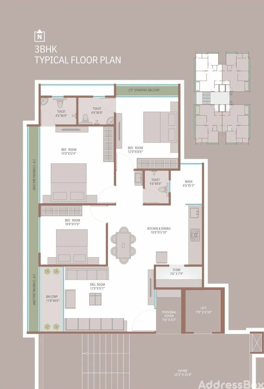 Pooja Heights Floor Plan