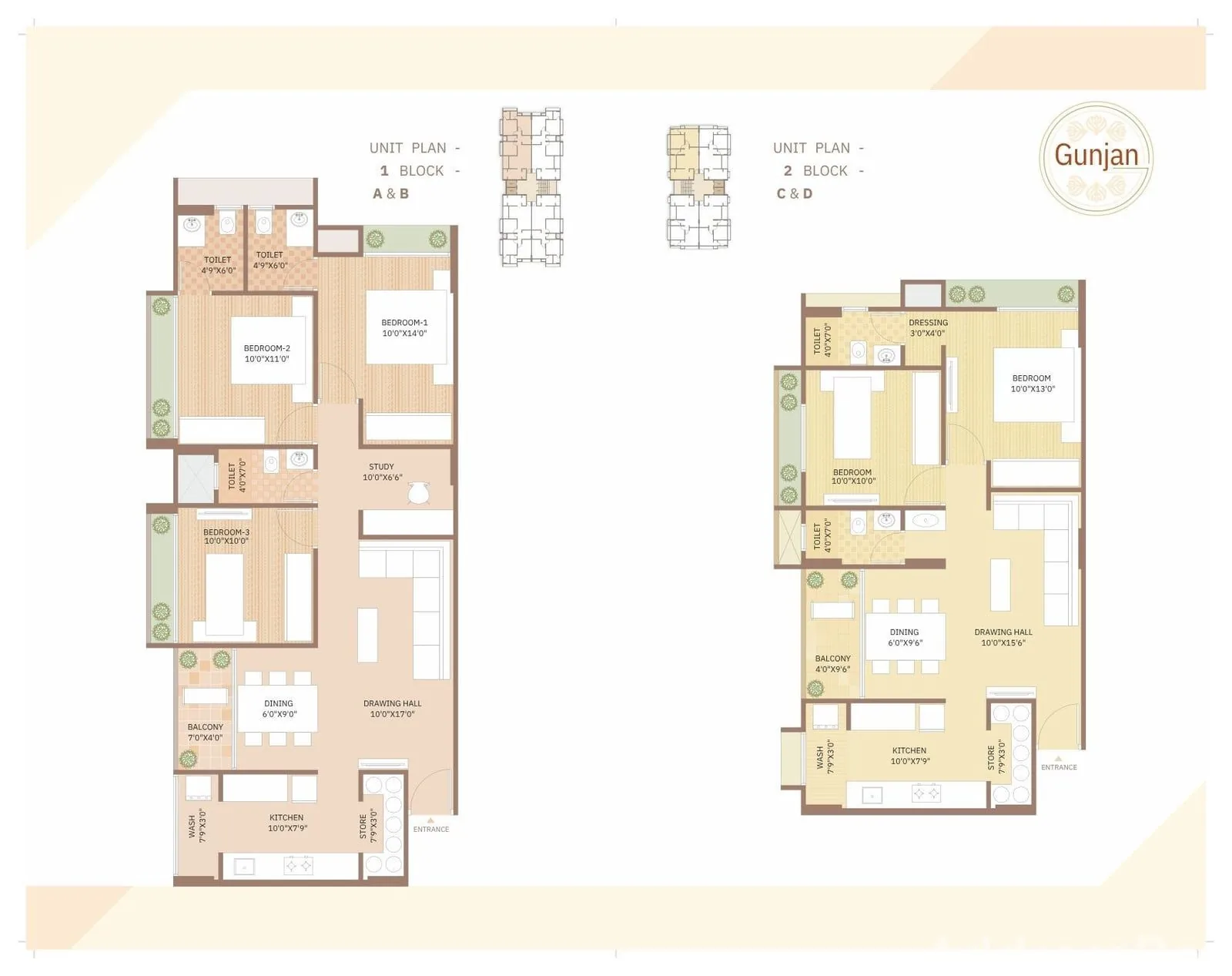 GUNJAN FLAT Floor Plan