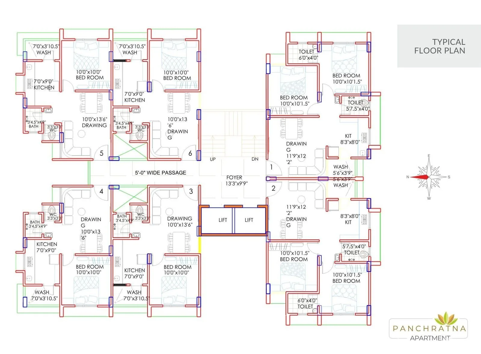 PANCHRATNA APARTMENT Floor Plan