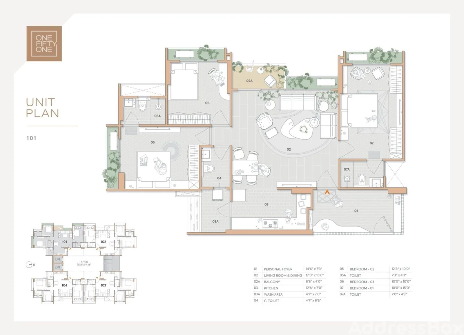 One Fifty One Floor Plan