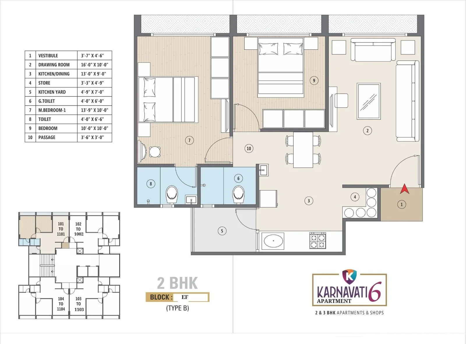 Karnavati Apartment 6 Floor Plan